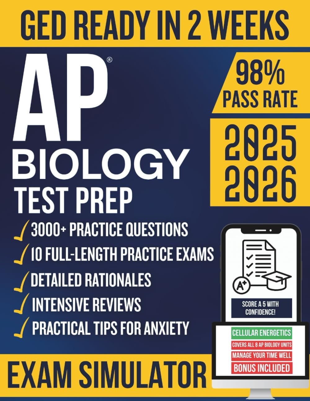 AP Biology Test Prep: The Complete Study Guide with 10 Full-Length Practice Tests, 3000+ Practice Questions, Effective Strategy, Flashcards & Online Tools for a Best Score! by ApexMind Press
