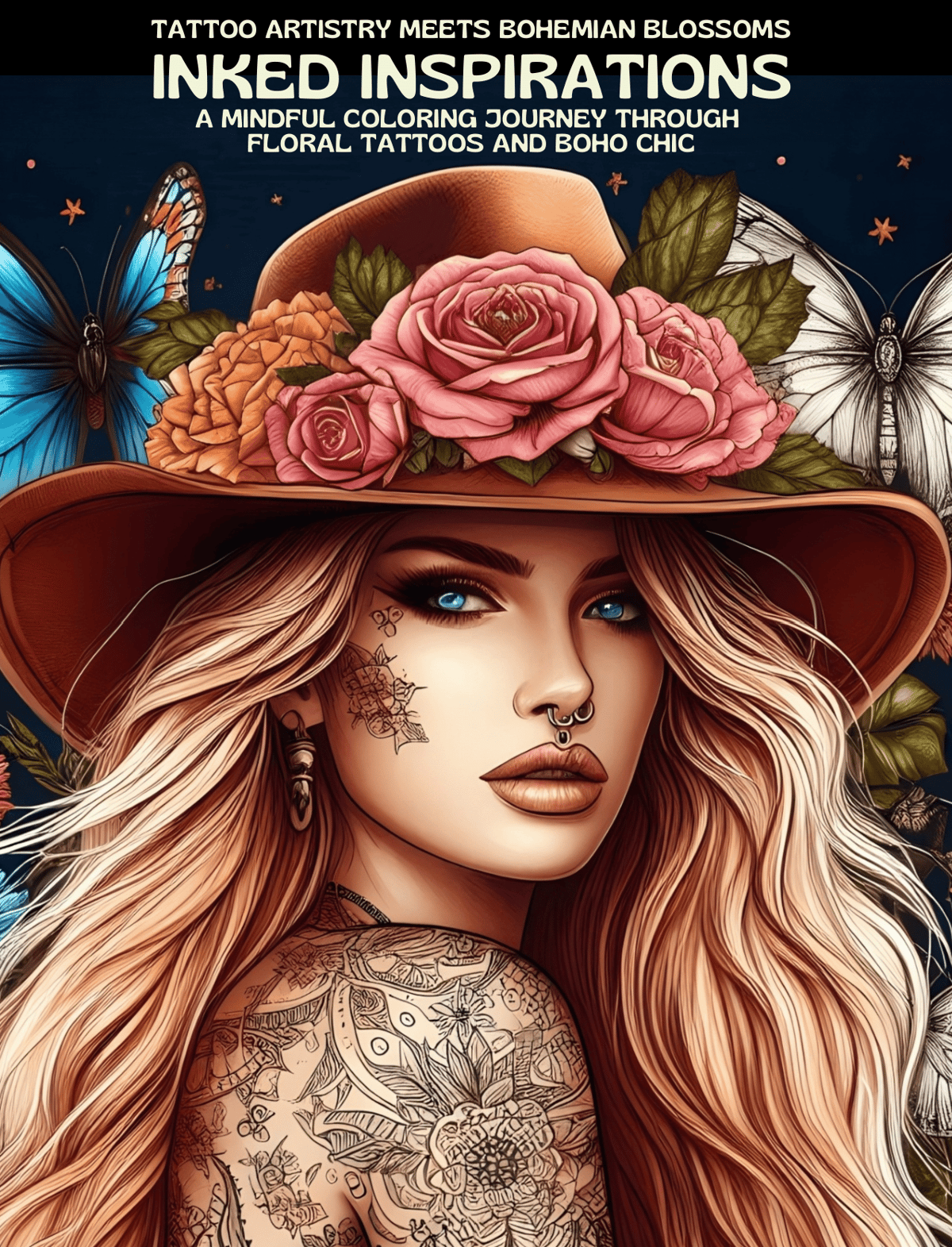 Inked Inspirations: Tattoo Artistry Meets Bohemian Blossoms: A Mindful Coloring Journey Through Floral Tattoos and Boho Chic by Marisol Luna