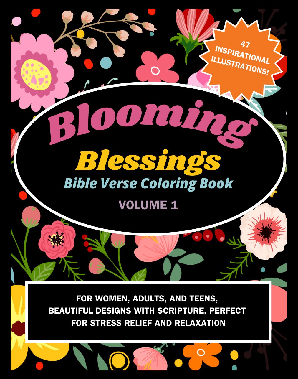 Blooming Blessings Bible Verse Coloring Book (Blooming Blessings Collection) by Zen Monkey Books