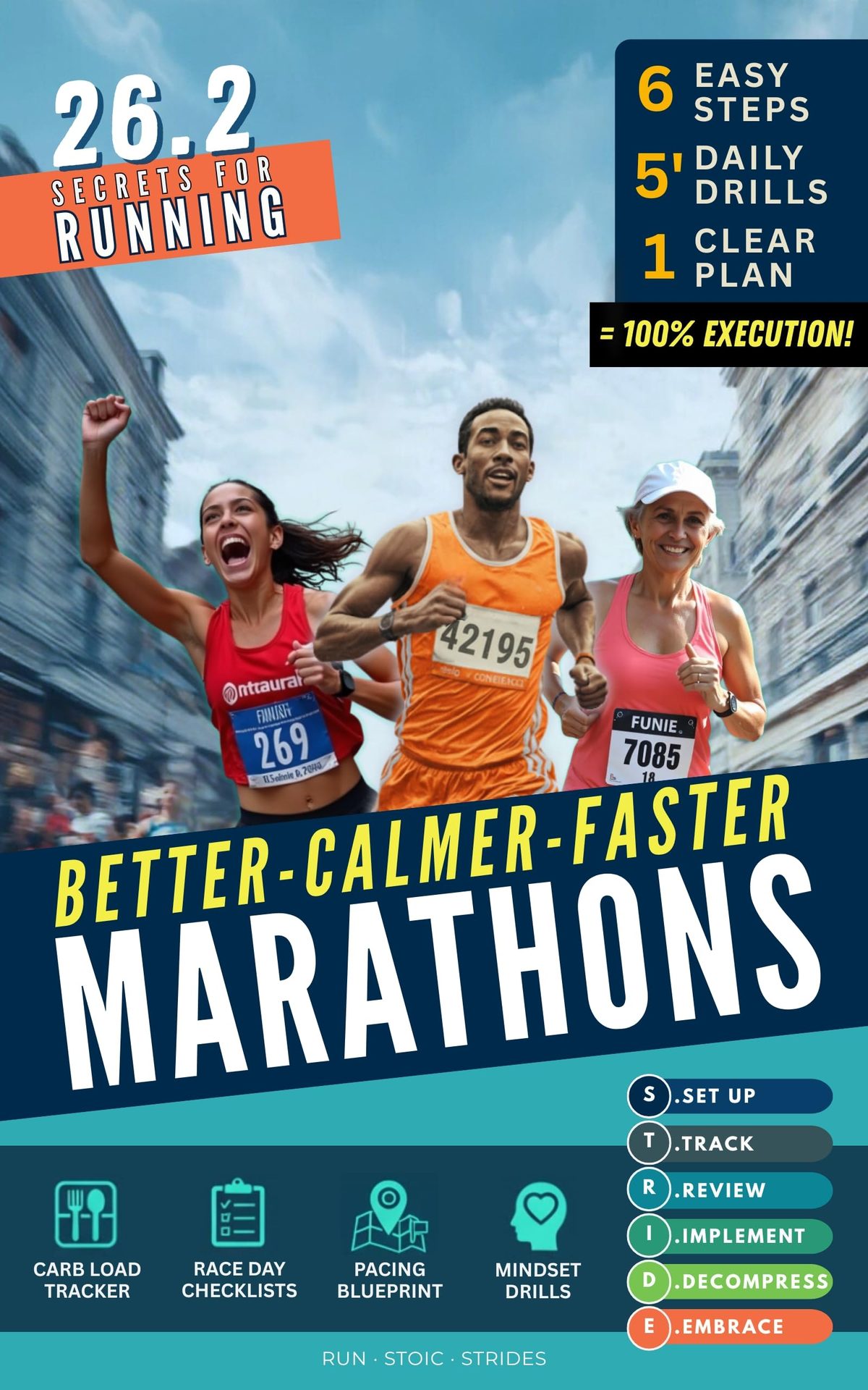 26.2 Secrets for Running Better - Calmer - Faster Marathons: How Runners and Marathoners of All Levels Can Easily Use the STRIDE Race Day System for Pacing, Fueling and Focus by Run.Stoic.Strides