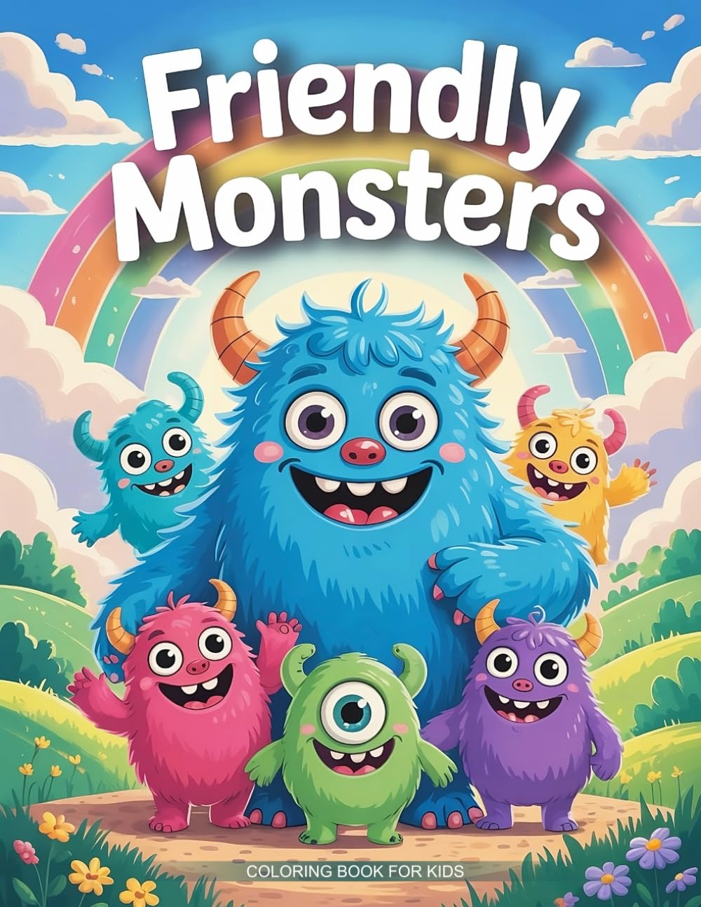 Friendly Monsters Coloring Book for Kids: Cute and Friendly Monster Coloring Pages for Kids and Toddlers | Fun & Creative Monster Friend Scenes – Easy to Color Pages for Ages 4-8 by Just Colorit
