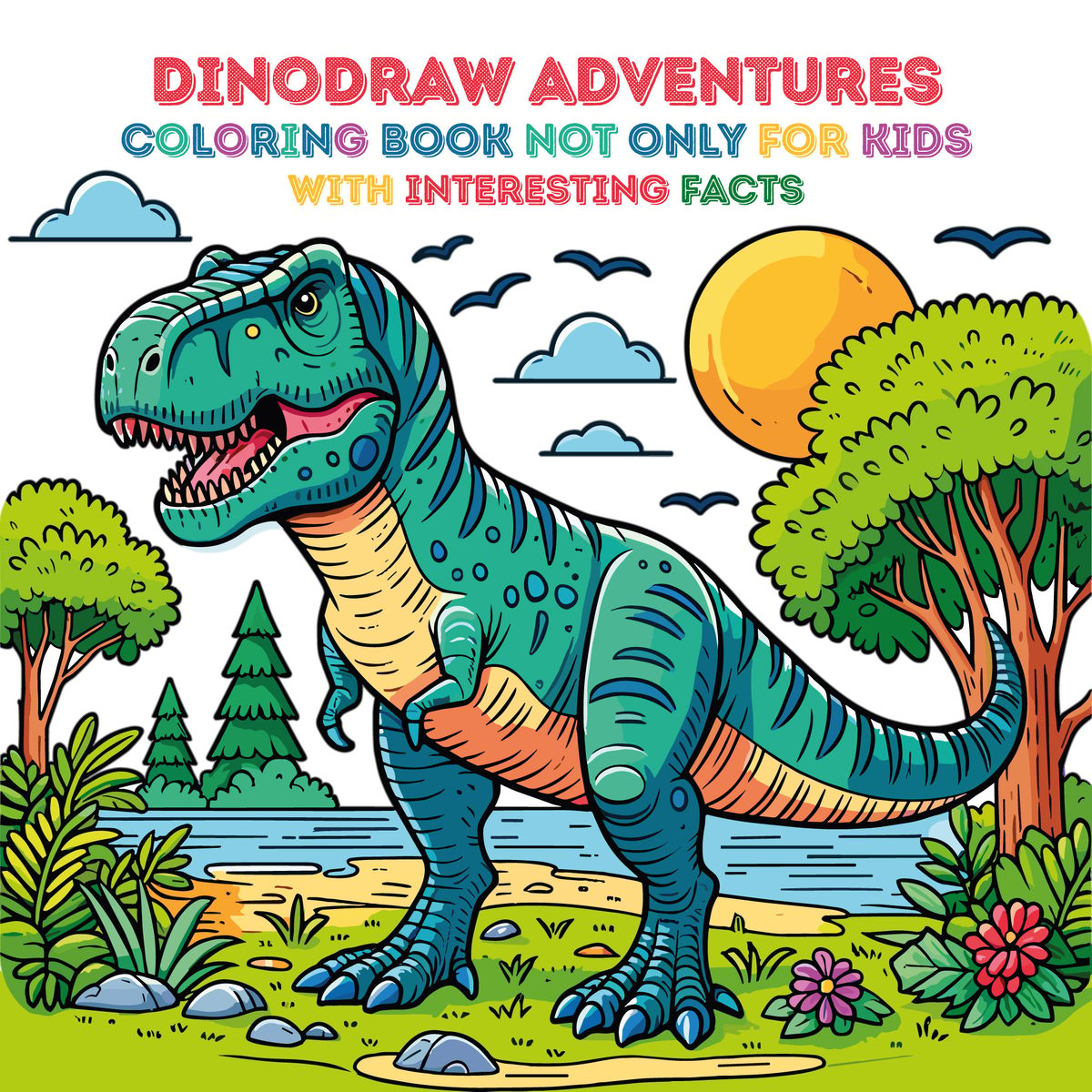 Dinosaur Coloring & Interesting Facts For Adventurer!: Dinosaur Coloring Books For Kids by Ondras Books