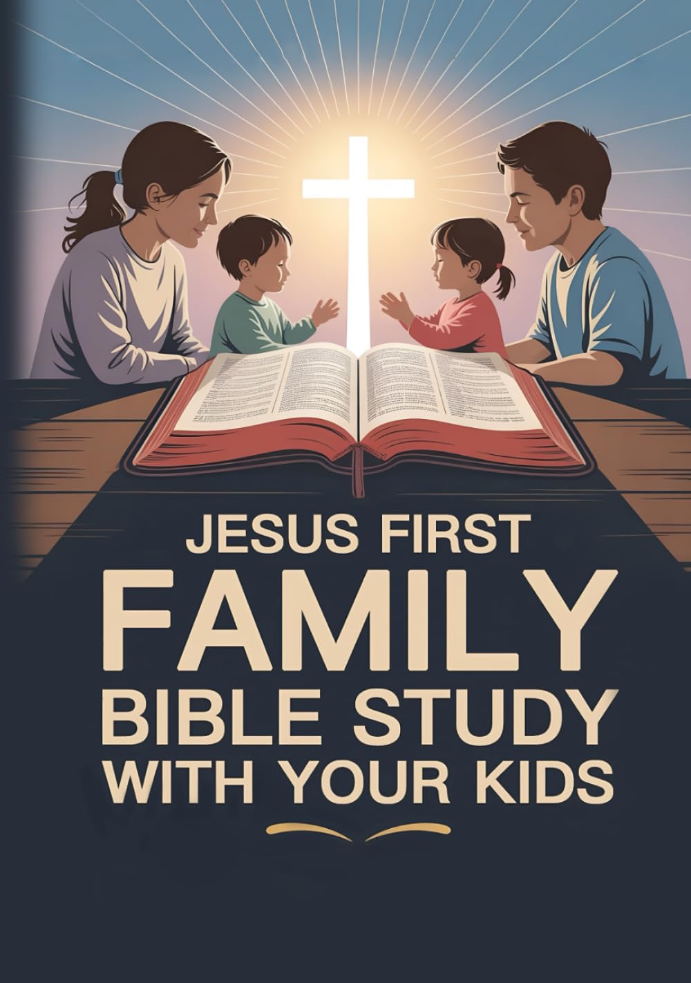 Jesus First Family Bible Study With Your Kids: The Christian Workbook With Bible Activities For Families With Kids To Grow Closer To Jesus Each Day. Bible Made Easy For Kids. Christian Gifts. by Infinite Echo Publishing