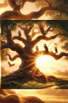 Blank Notebook - Owls and Oak Tree Cover by Tiffany Celeste
