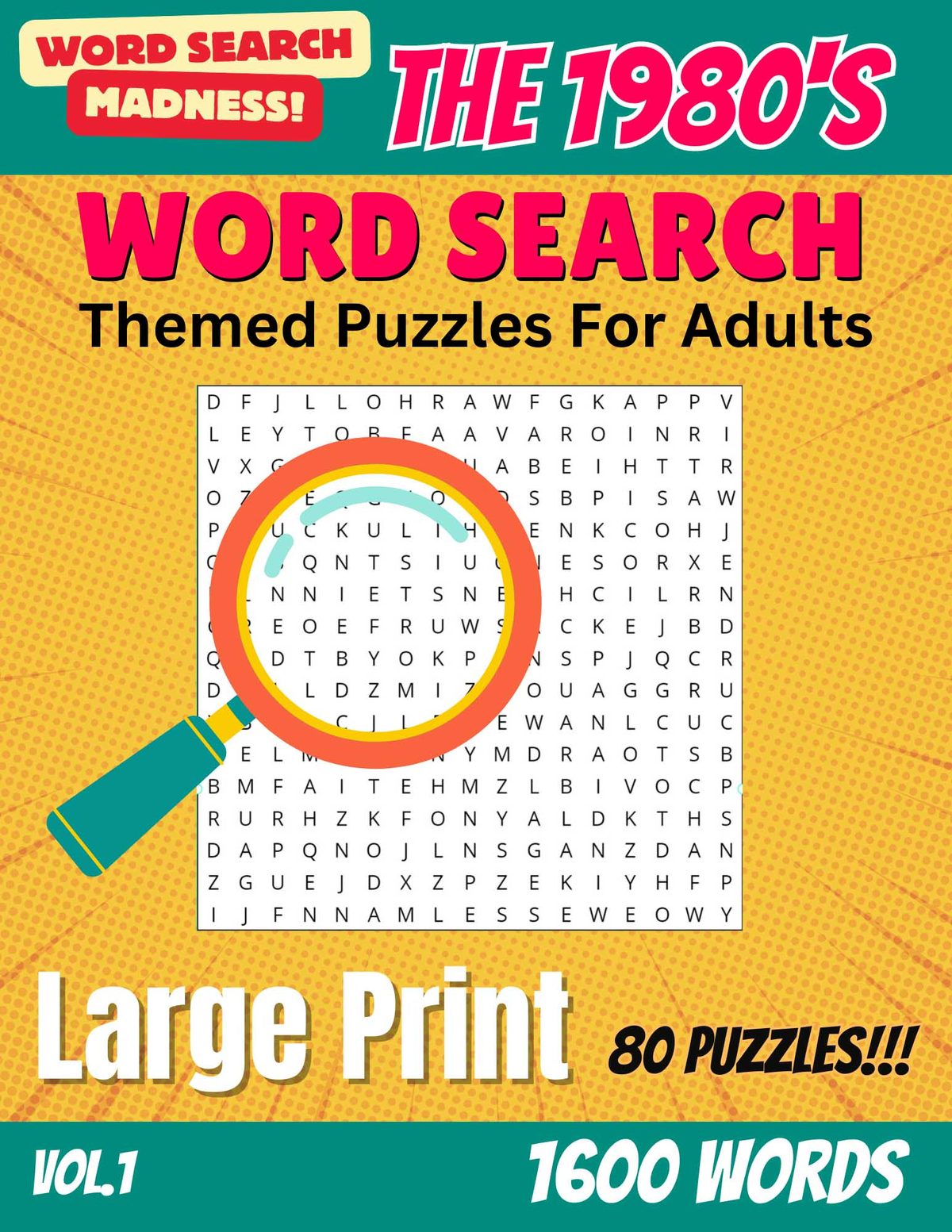 The 1980's Word Search Themed Puzzles for Adults by Word Search Madness