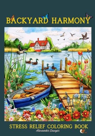 Backyard Harmony: Stress Relief Coloring Book for Kids and Adult by Alexander Sawyer