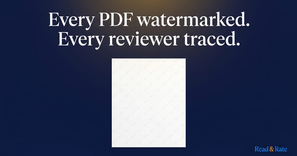 PDF watermark tool to protect author ARC manuscripts by Read & Rate