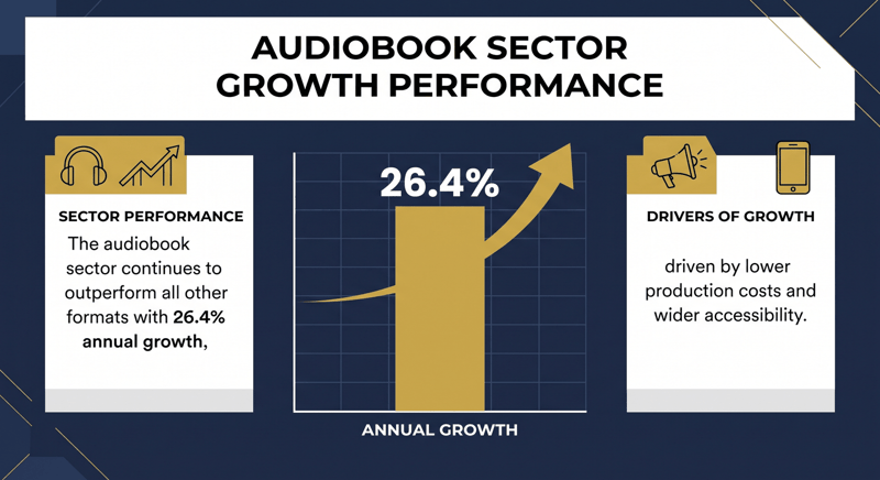 Infographic: the audiobook sector growing 26.4% a year, outperforming all other formats
