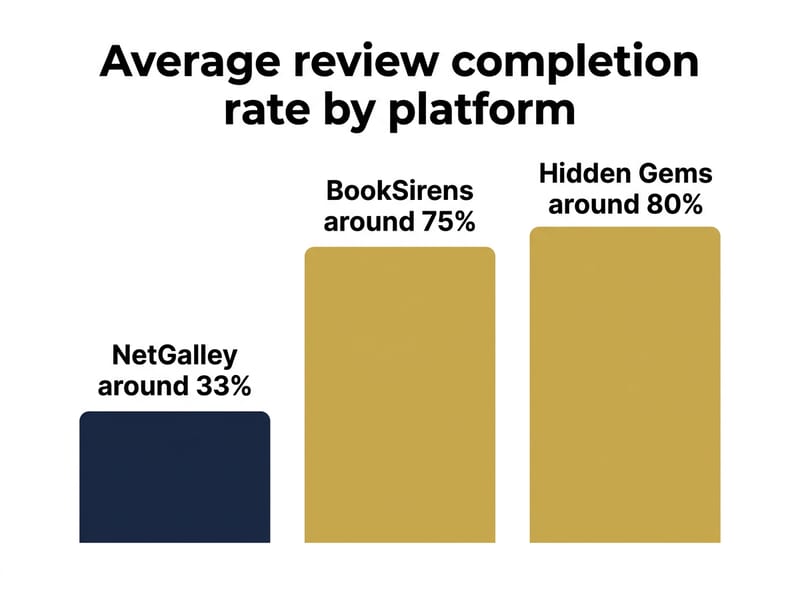 Horizontal bar chart comparing yearly listing cost across NetGalley, BookSirens, BookSprout, Hidden Gems, and StoryOrigin for indie authors